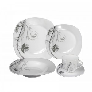 Lorren Home Trends Porcelain 20 Piece Dinnerware Set, Service for 4 LHT1362